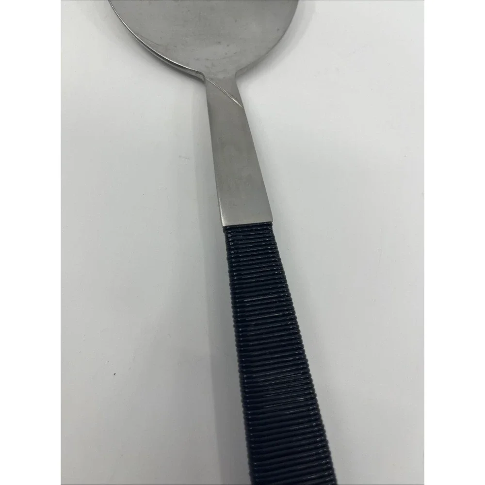 NASCO Japan Large Salad Fork Black Twine Handle Serving Stainless  11.5